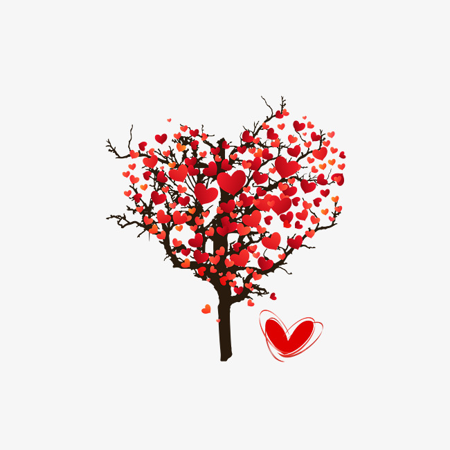 650x651 Vector Red Creative Heart Tree Decoration, Heart Vector, Tree