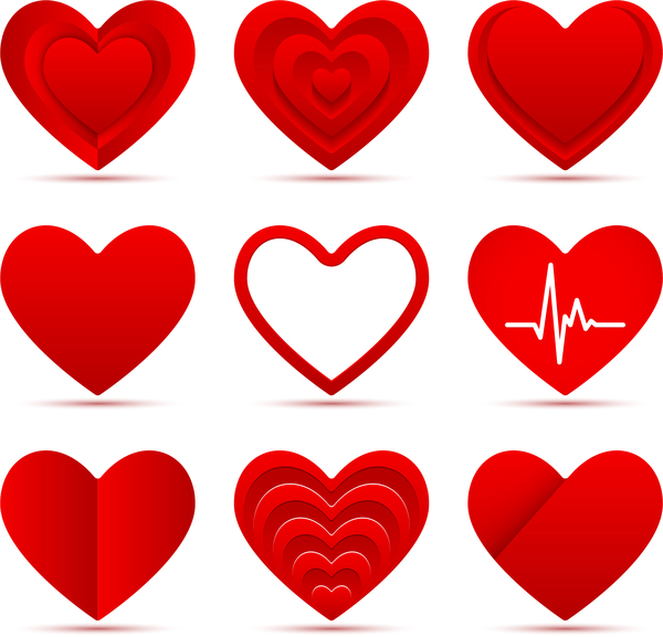 600x577 Red Paper Heart Vector Free Download