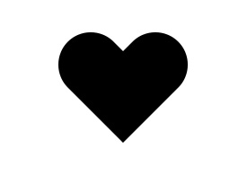 275x195 Simple Black Heart Vector Icon
