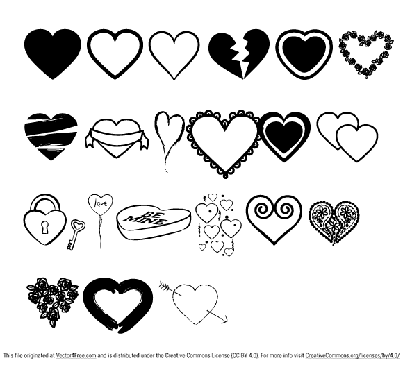 580x526 Free Hearts Vectors Mix