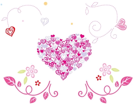 434x354 Floral Love Heart Vector Graphic Ai,eps Format Free Vector