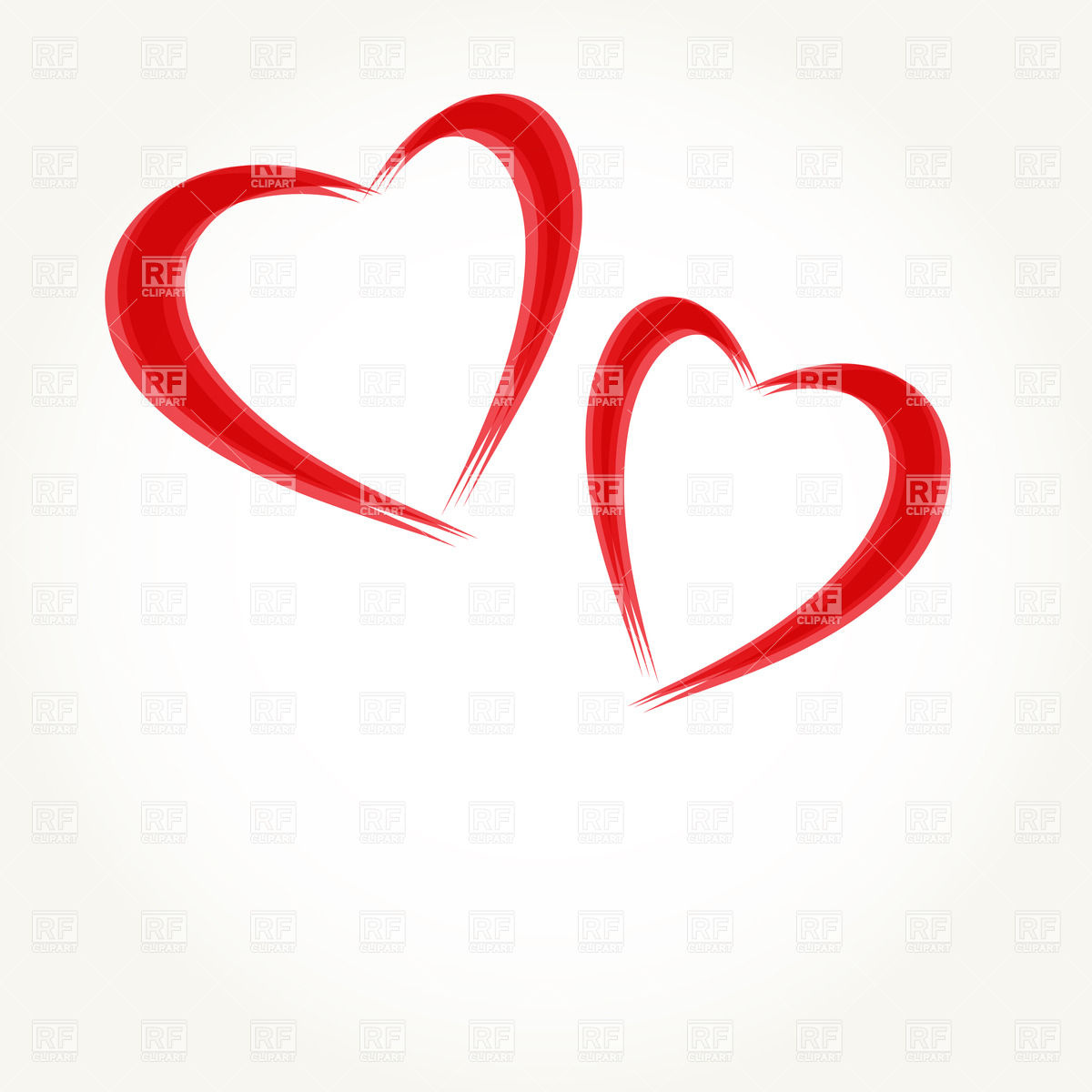 1200x1200 Two Stylized Hearts Vector Image Vector Artwork Of Holiday