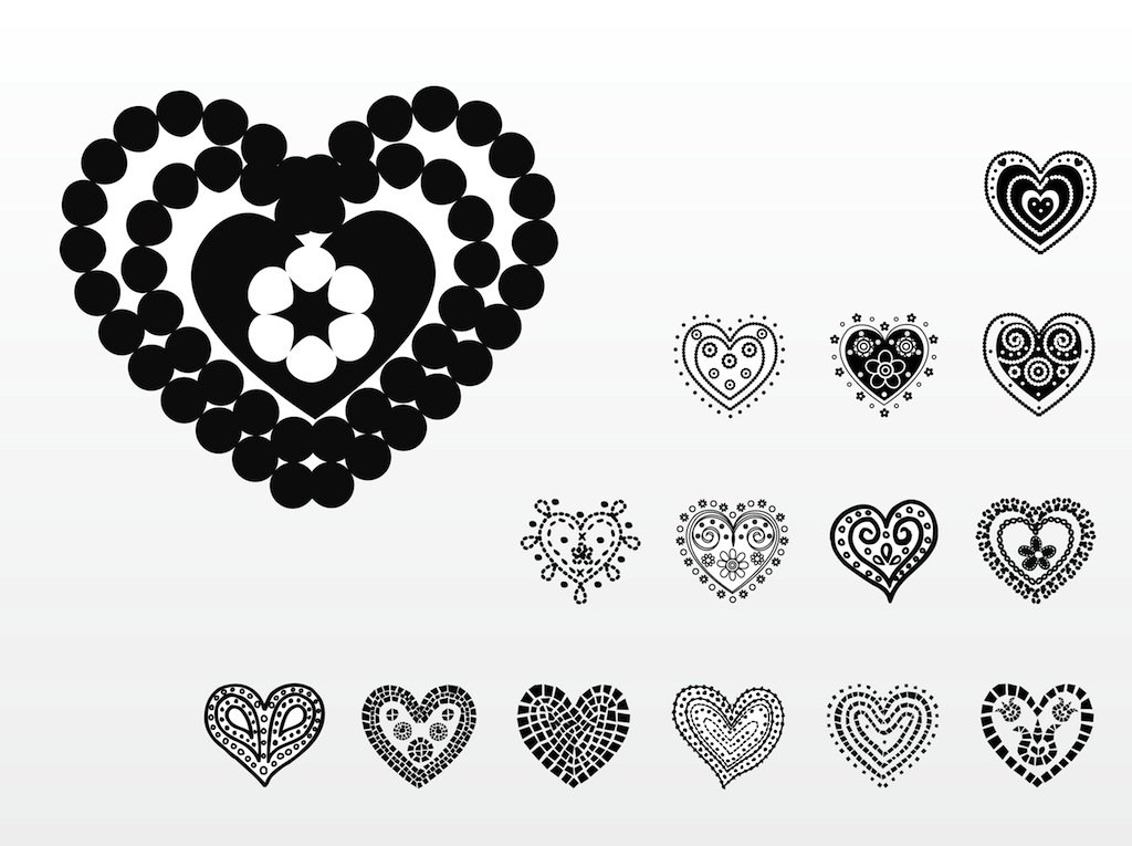 1024x765 Beautiful Hearts Vectors Vector Art Amp Graphics
