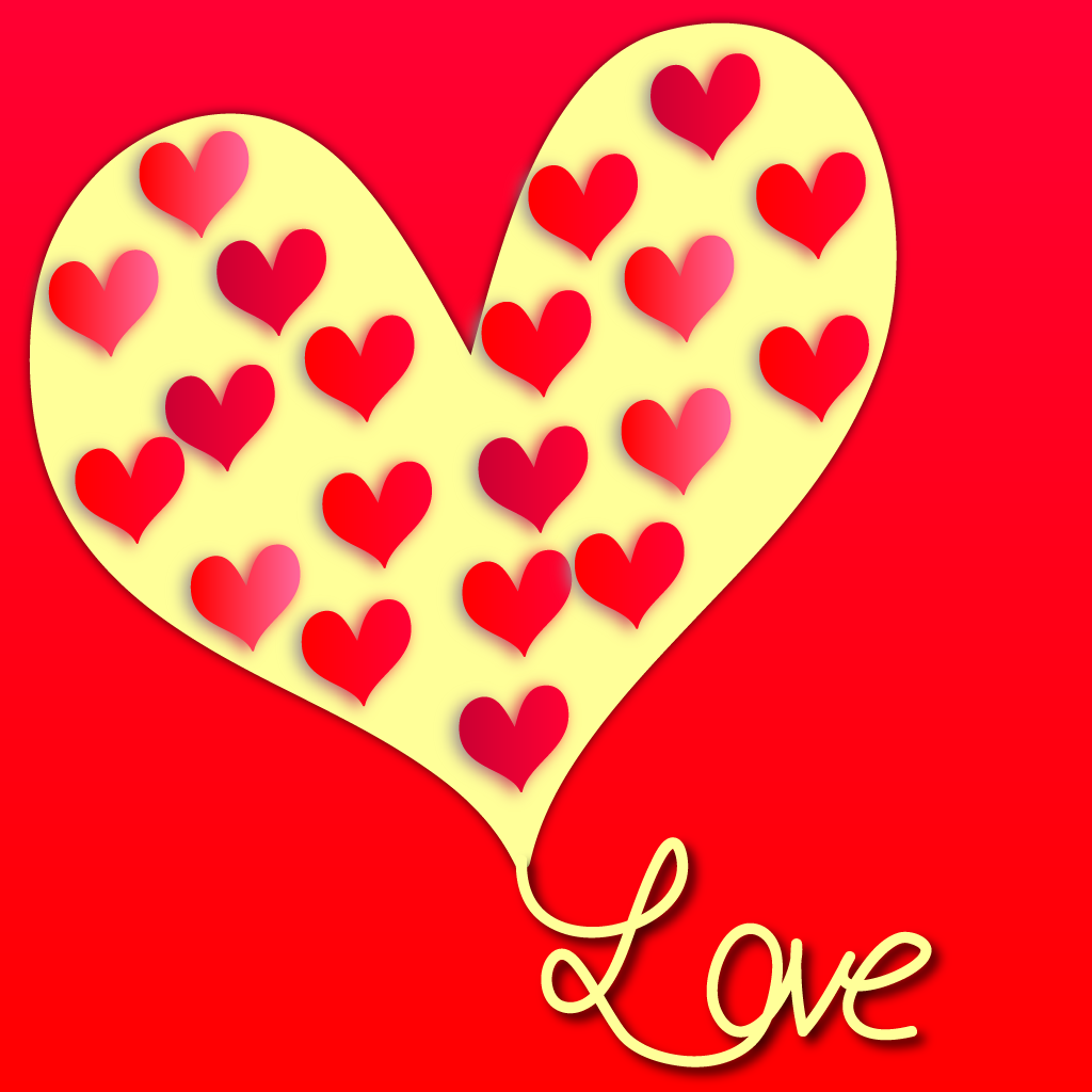 1024x1024 Valentine Heart Filled With Little Red Hearts Vector Free Vector