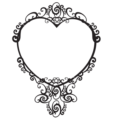 380x400 Vintage Heart Vector Clipart