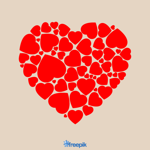 600x600 Red Heart Shaped With Little Hearts Vector Graphics Free Vectors