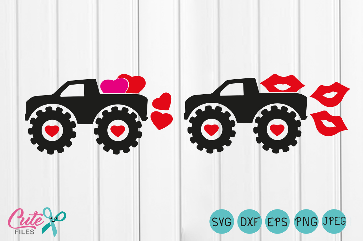 1160x772 Monster Truck Svg, Heart Svg, Happy Valentines Day, Boy Valentine