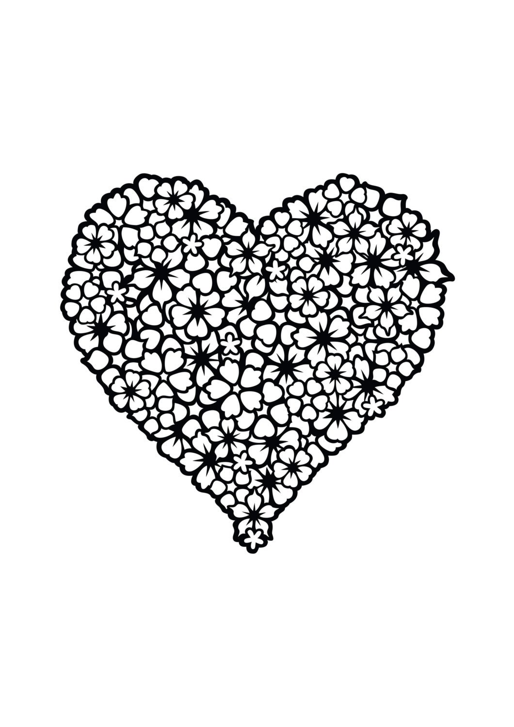 1060x1500 Valentines Heart Vector Art File Etsy