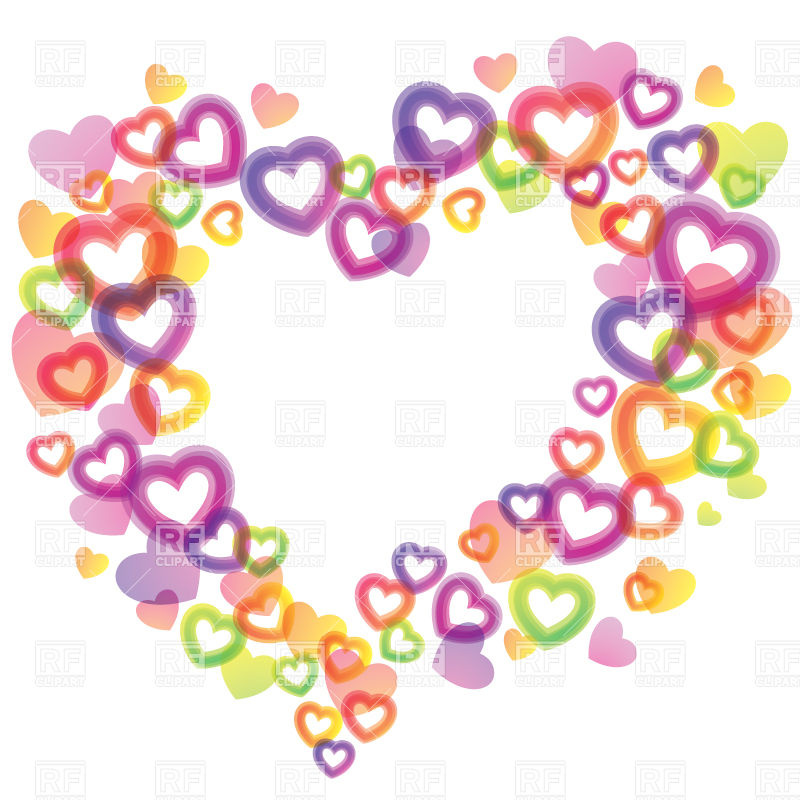 800x800 Hearts Vector Free Download Heart Frame Made Of Small Multi