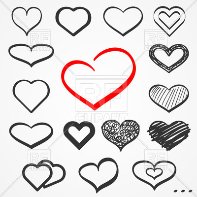 400x400 Abstract Sketch Hand Drawn Hearts Vector Image Vector Artwork Of