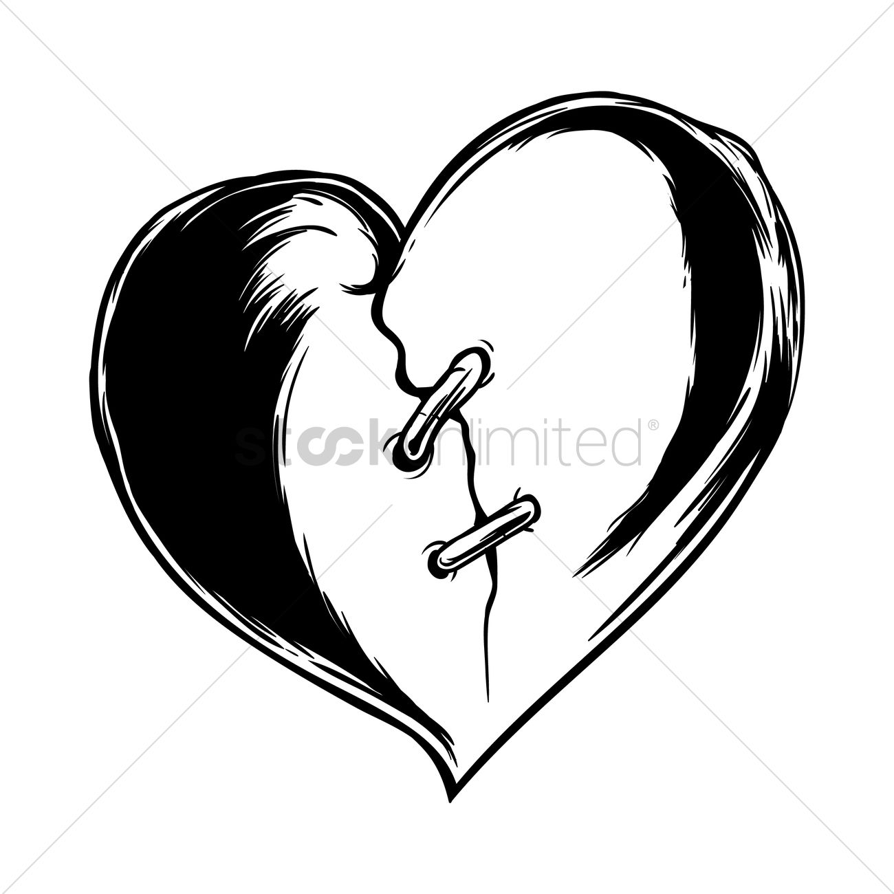 1300x1300 Mended Heart Vector Image
