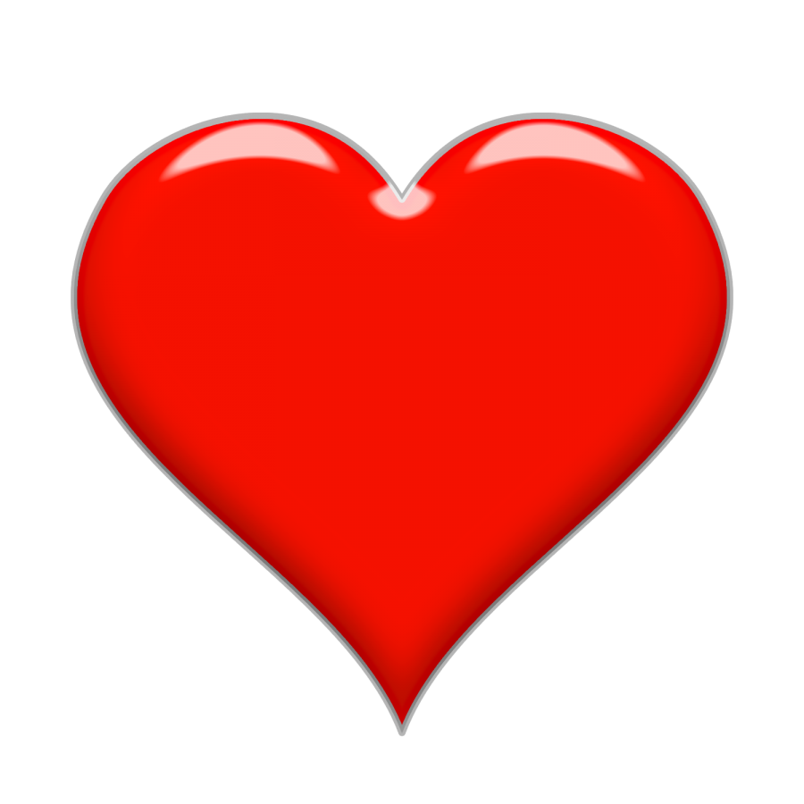 900x900 Heart Vector Png Icon Transparent Background Shining Red Color