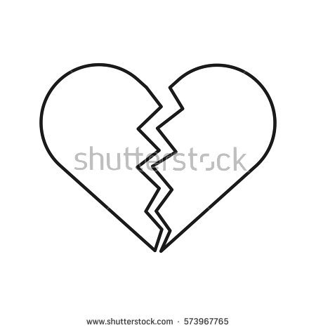 450x470 Collection Of Broken Heart Outline Clipart High Quality
