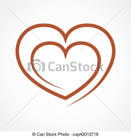 450x470 Heart Outline Icon. Vector Illustration. Abstract Heart... Vector