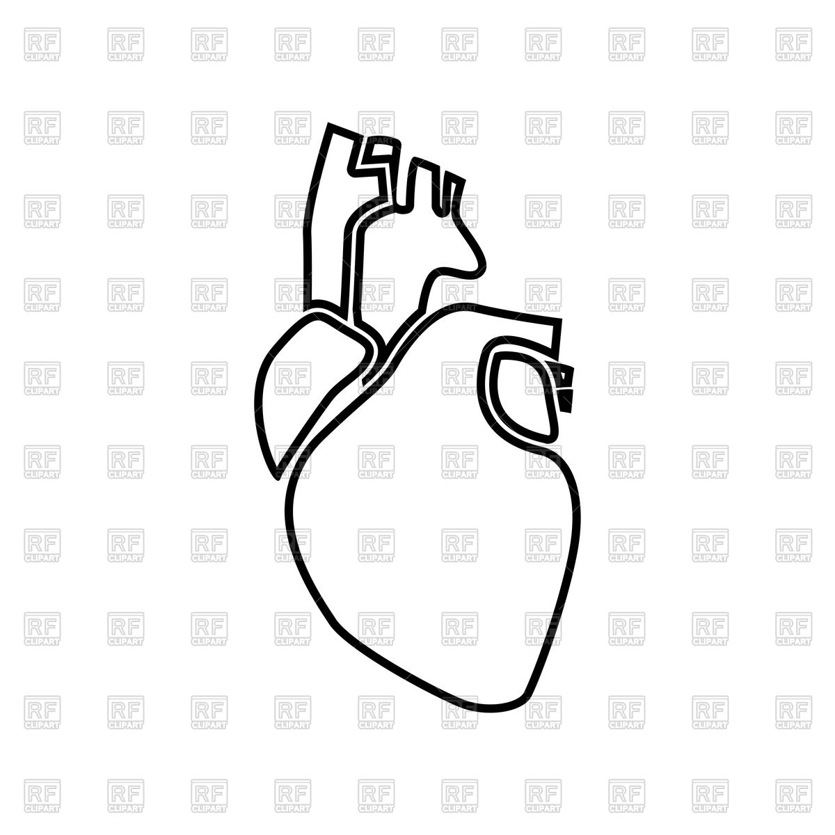 1200x1200 Human Heart Outline Icon Vector Image Vector Artwork Of