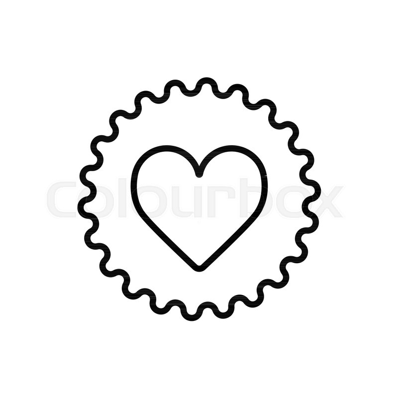 800x800 Illustration Of A Gear Icon With A Heart. Vector Illustration