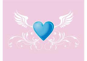 286x200 Heart With Wings Free Vector Art