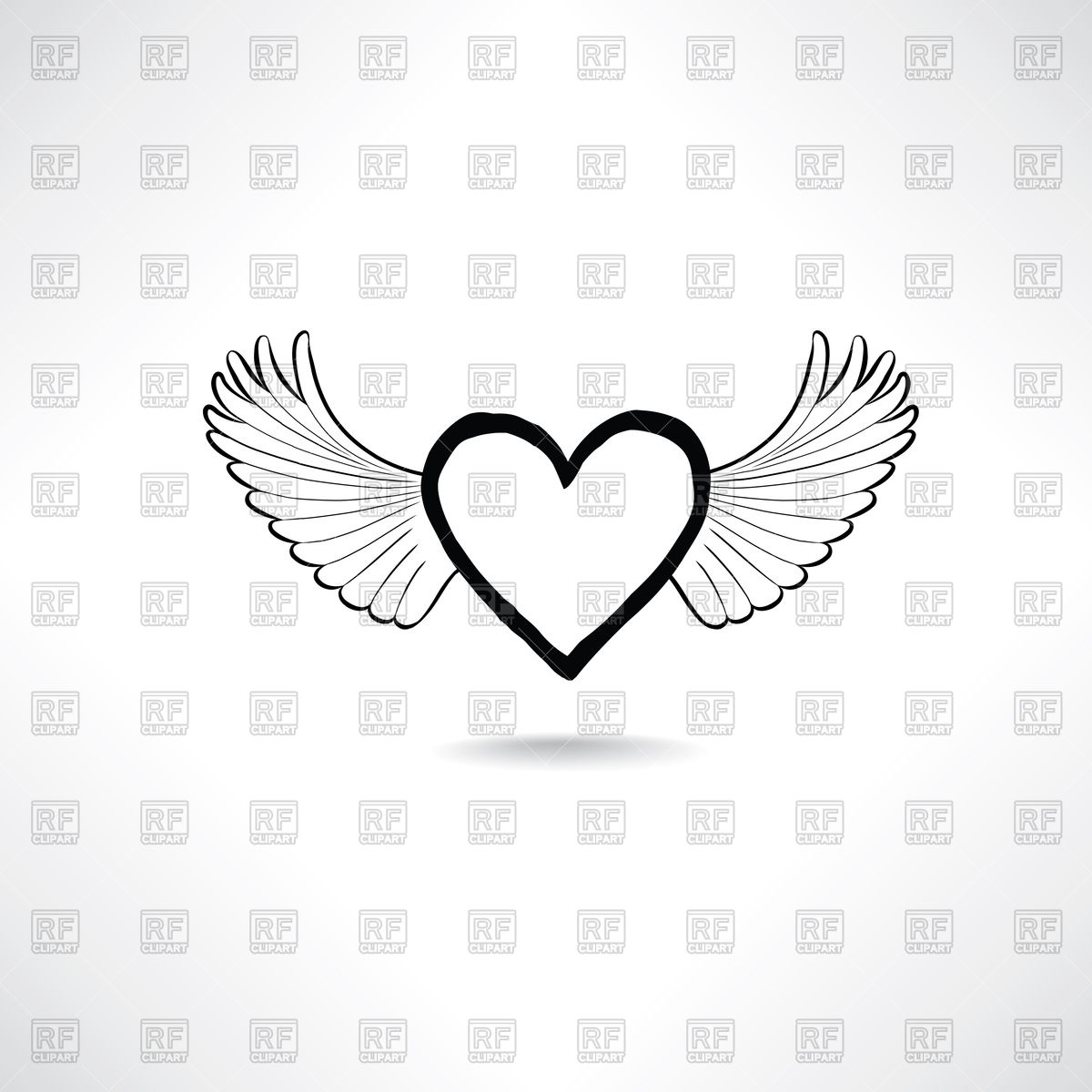 1200x1200 Love Heart With Wings Vector Image Vector Artwork Of Signs