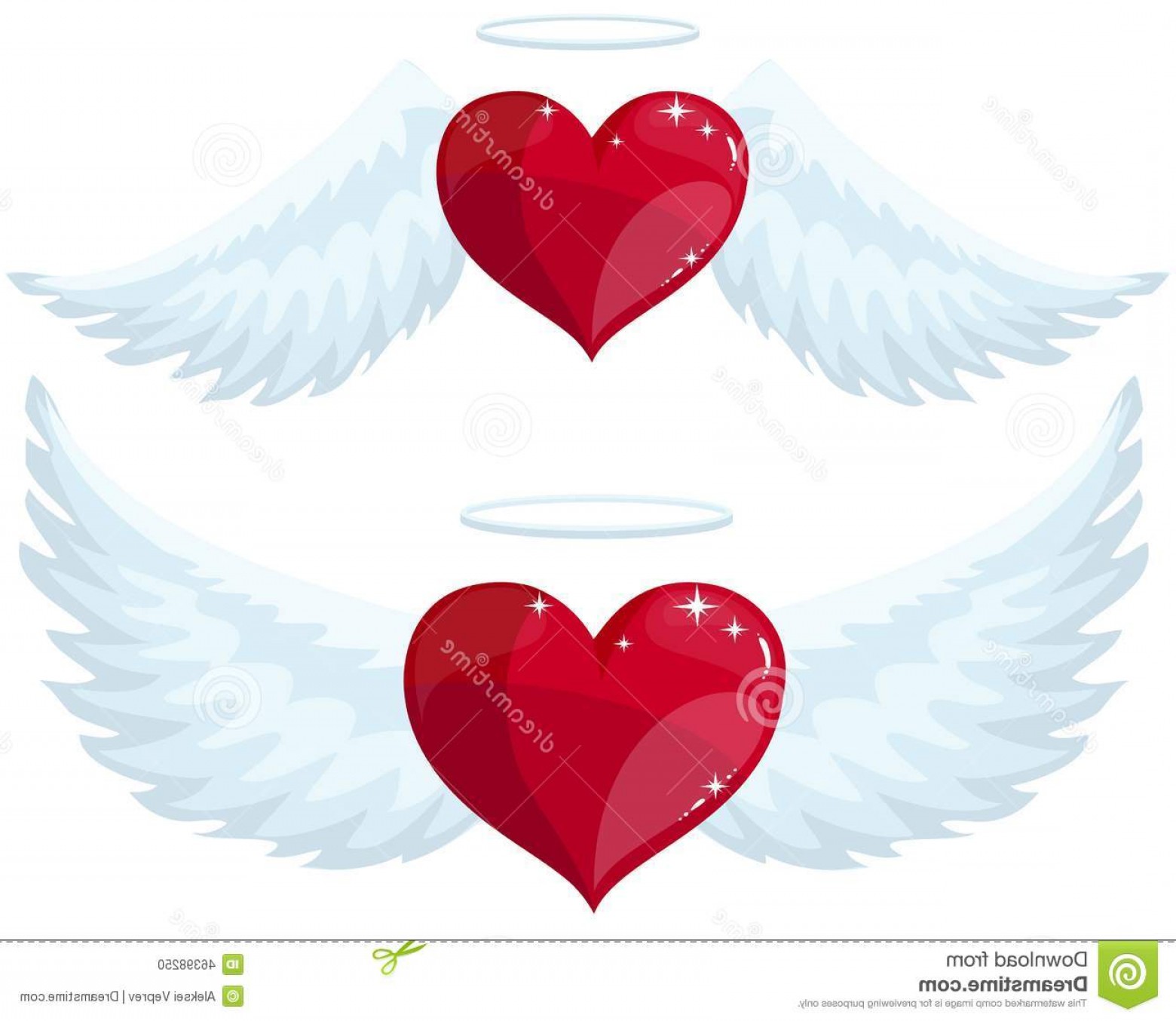 1560x1354 Stock Illustration Angel Heart Wings Halo Collection Vector