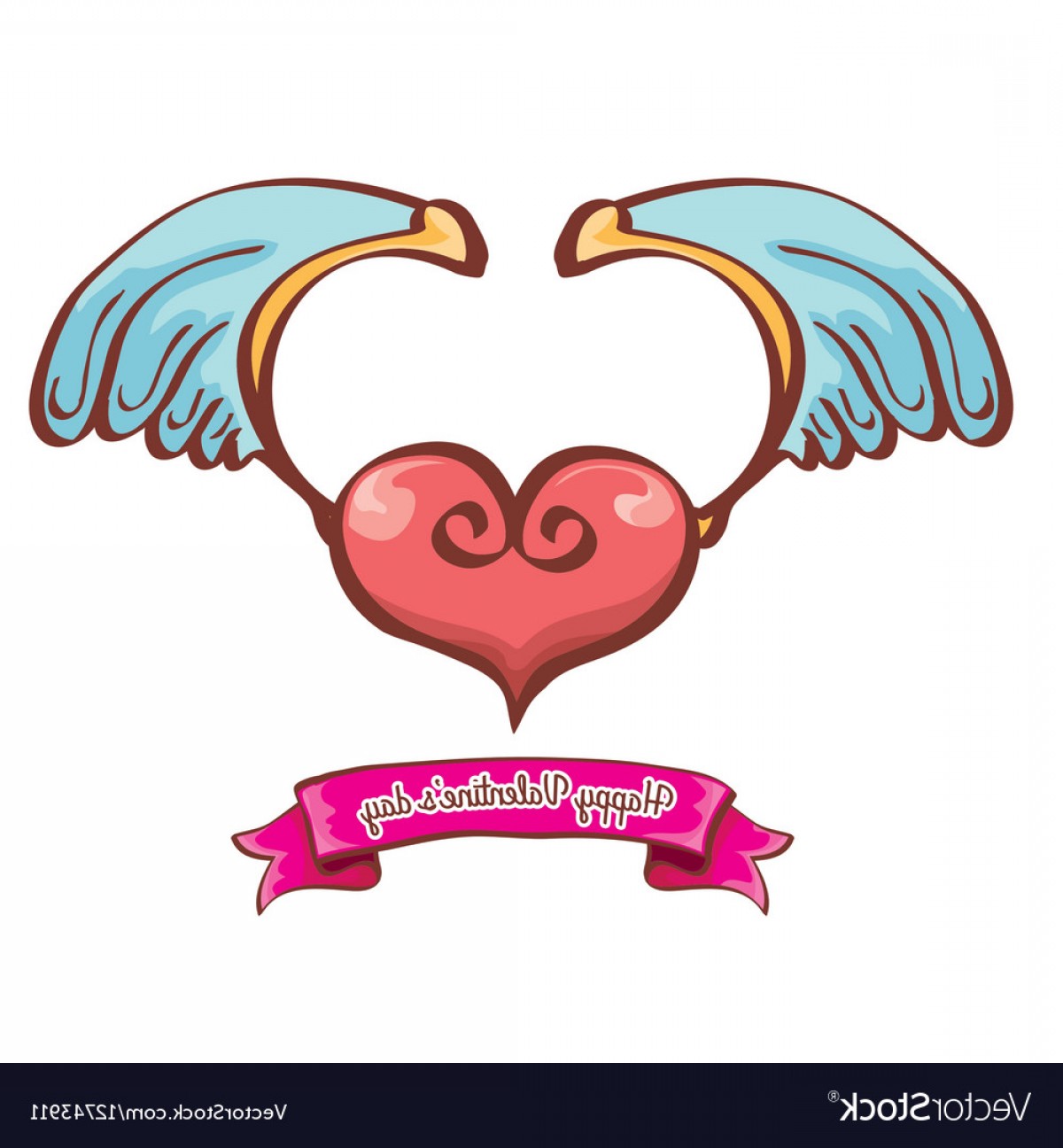 1200x1296 Valentines Day Pink Heart With Angel Wings Vector Lazttweet