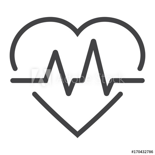 500x500 Heartbeat Line Icon, Medicine And Healthcare, Pulse Sign Vector