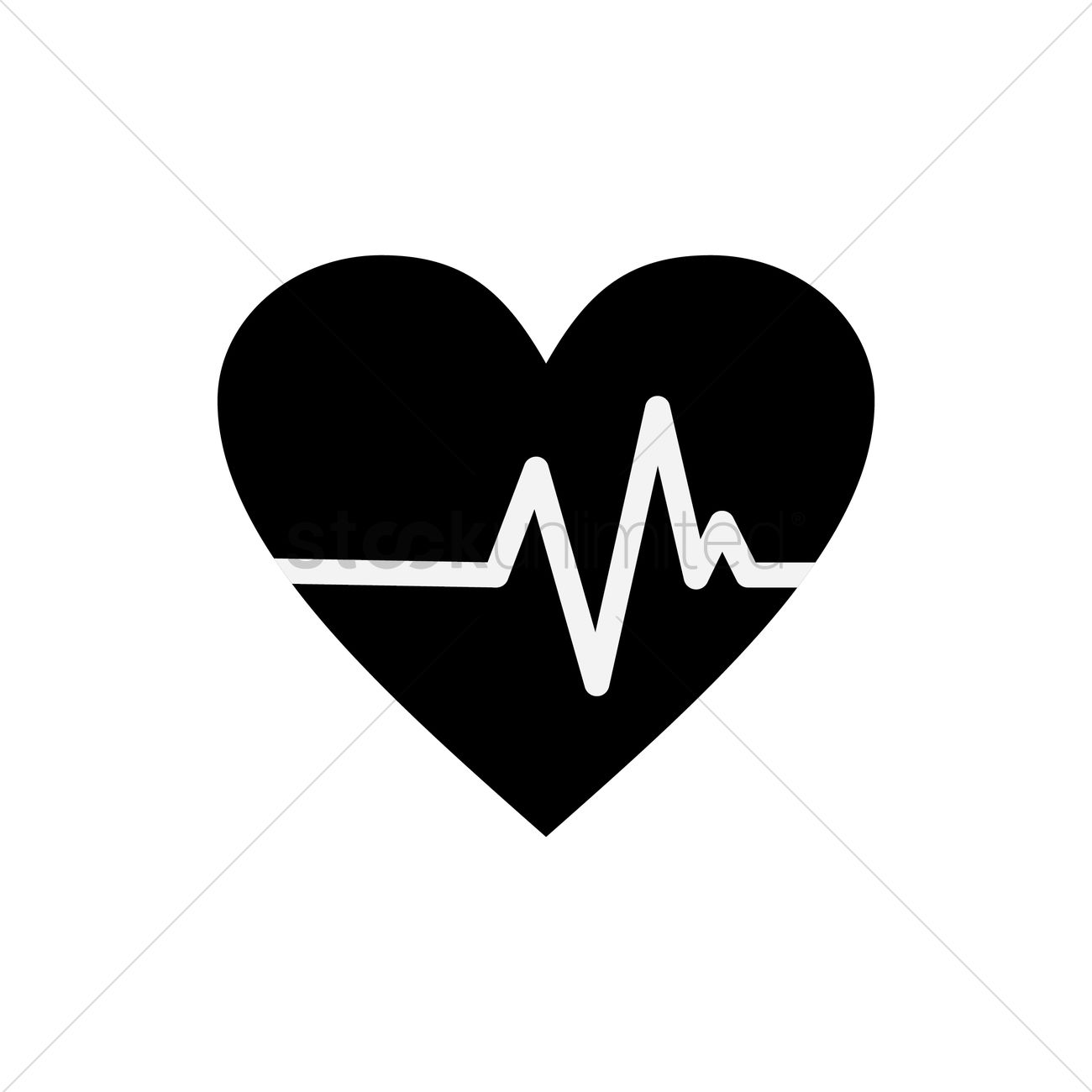 1300x1300 Heart With Heartbeat Vector Image