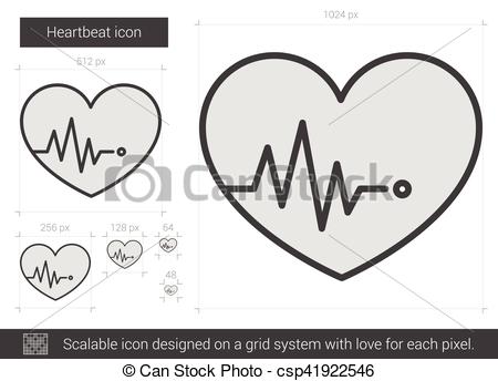 450x344 Heartbeat Line Icon. Heartbeat Vector Line Icon Isolated On White