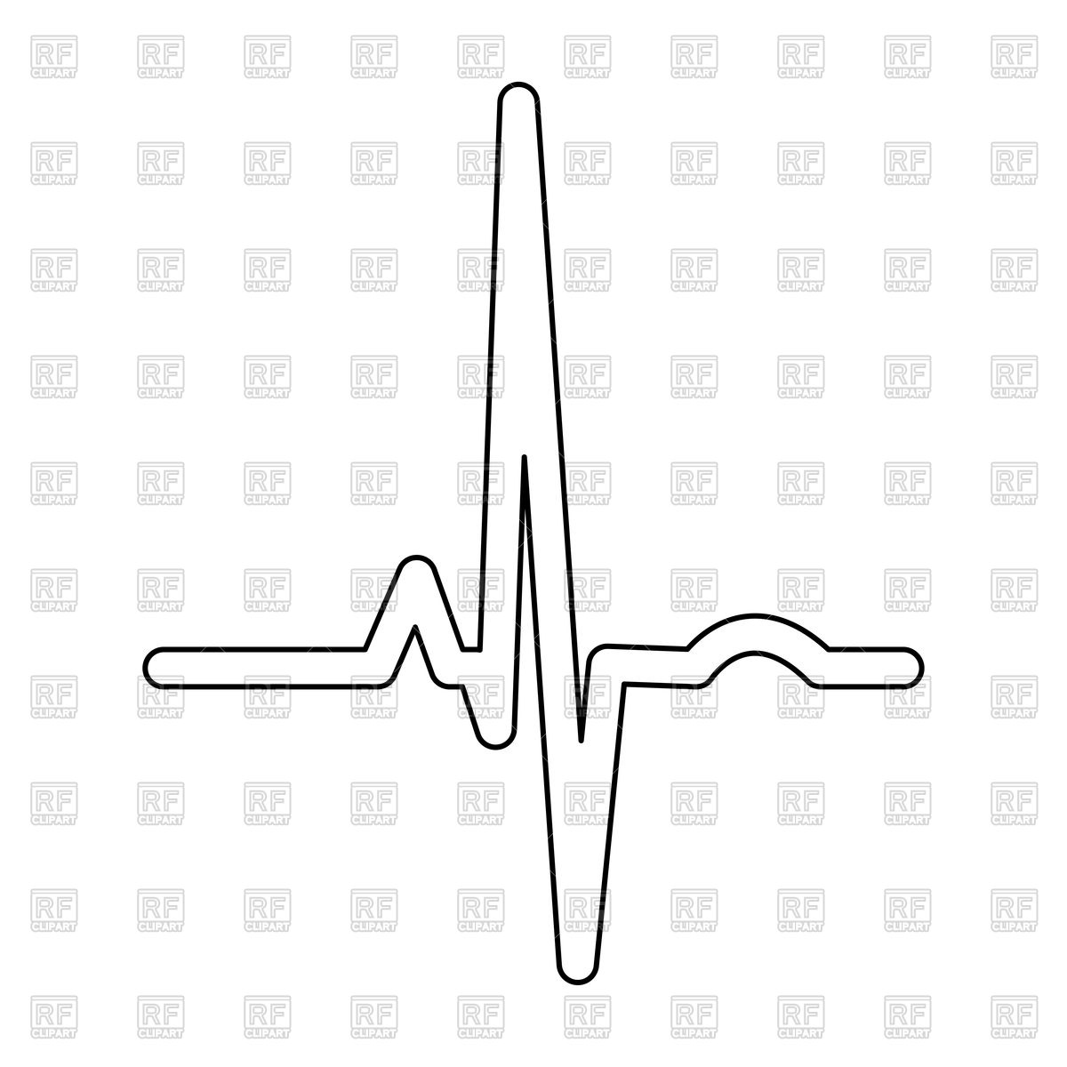 1200x1200 Heart Rhythm Ekg Black Color Path Icon Vector Image Vector