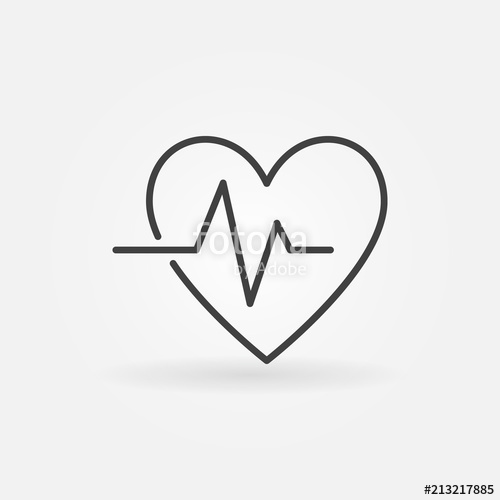 500x500 Heartbeat Vector Linear Icon