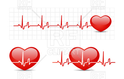 400x256 Cardiogram With Heart Vector Image Vector Artwork Of Healthcare