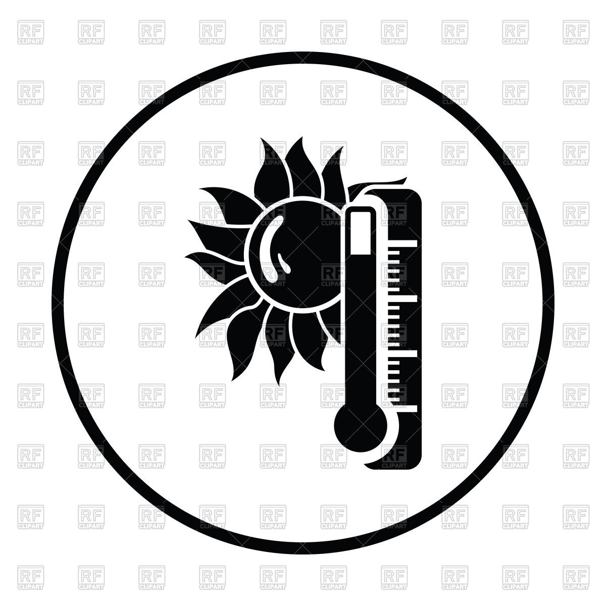 1200x1200 Summer Heat Icon. Thin Circle Design. Vector Image Vector
