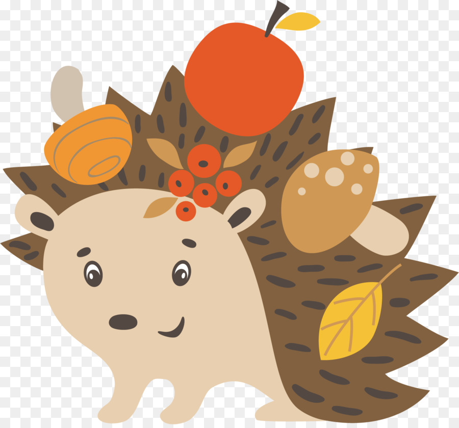 900x840 Hedgehog Autumn Illustration