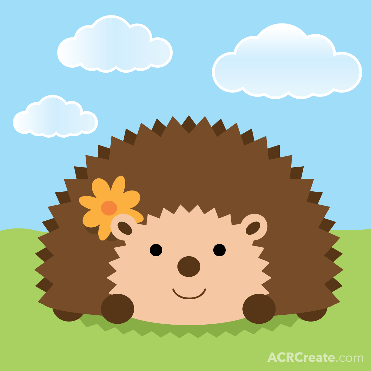 1200x1200 Hedgehog Vector Art