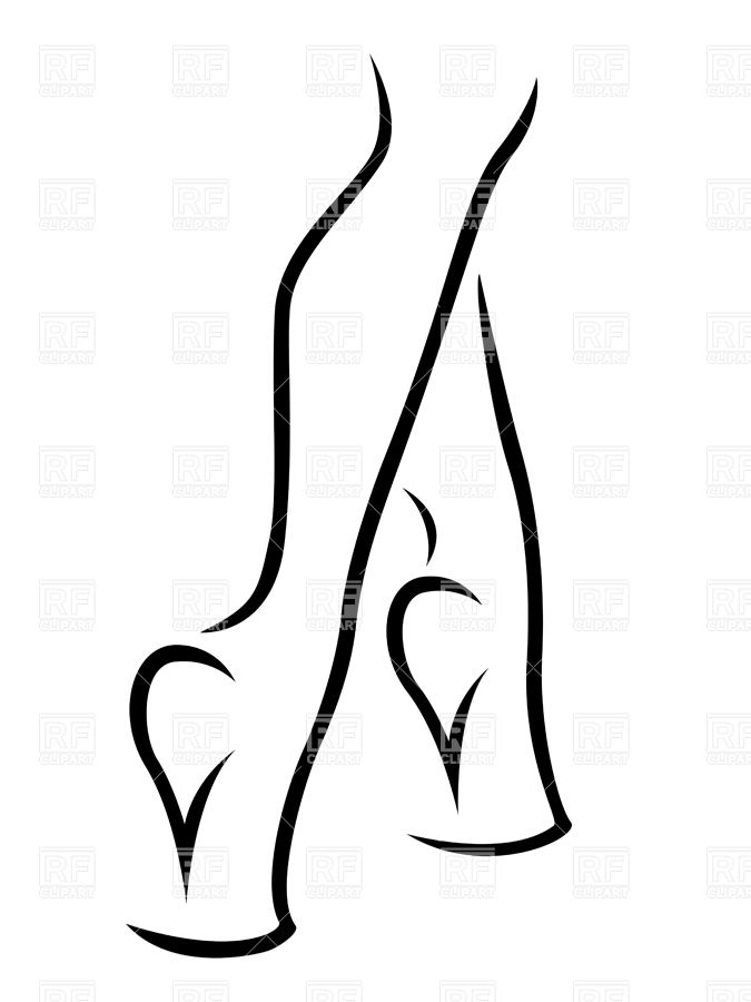 675x900 Contour Of Legs Of Glamour Lady On High Heels Vector Image