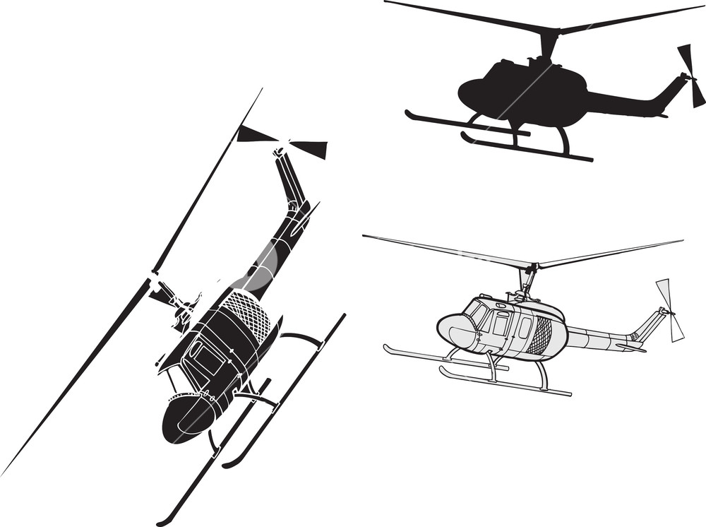 1000x746 Helicopter Vector Element Royalty Free Stock Image