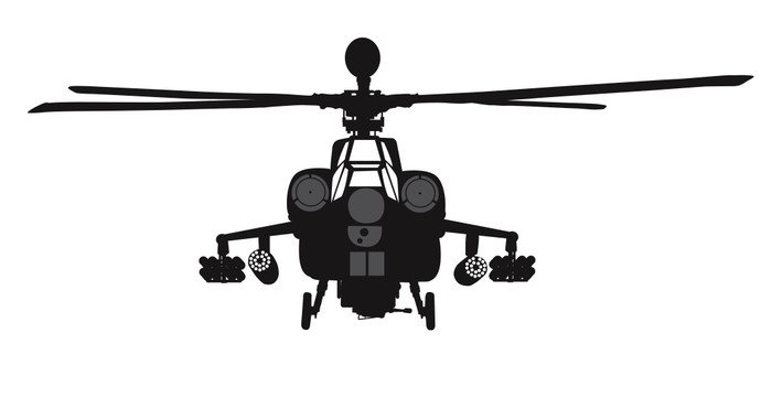 700x380 Military Helicopter Vector Silhouette Sticker We Live