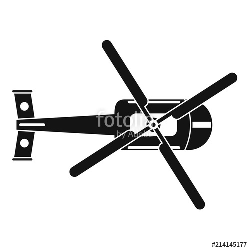 500x500 Top View Helicopter Icon. Simple Illustration Of Top View