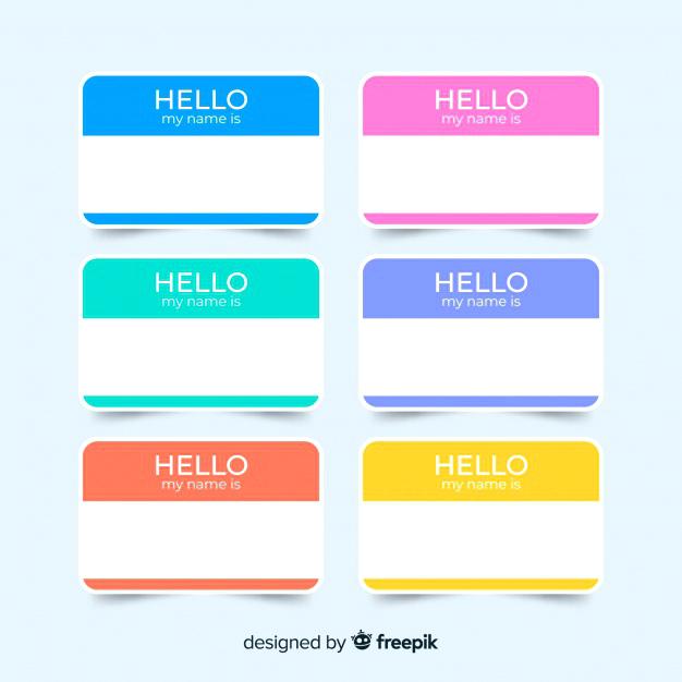 626x626 Colorful Name Tag Template Collection Vector Free Download Gift