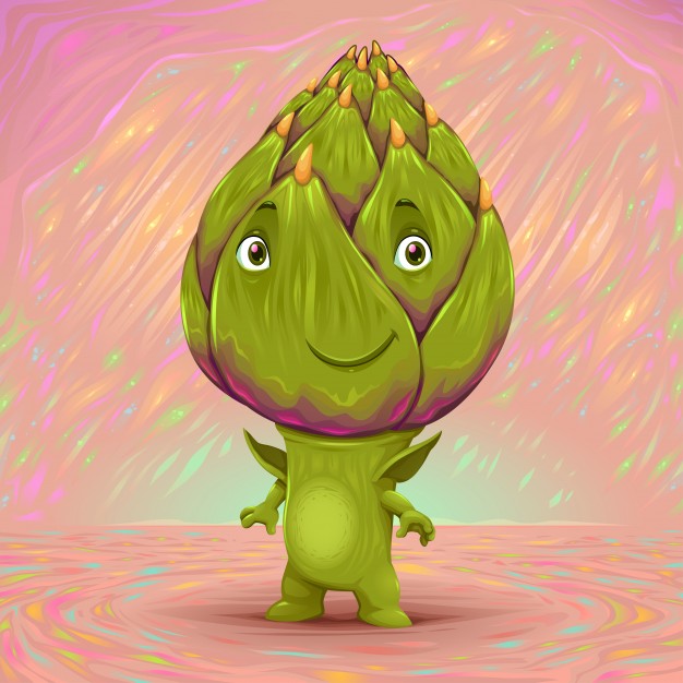 626x626 Hello My Name Is Artichoke Vector Cartoon Illustration Vector
