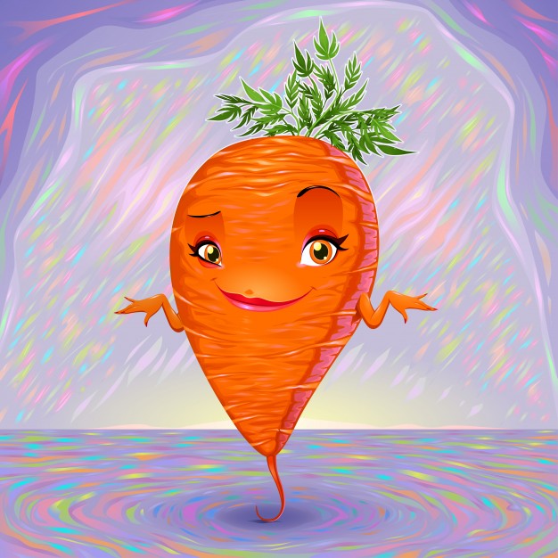 626x626 Hello My Name Is Carrot Vector Cartoon Illustration Vector Free