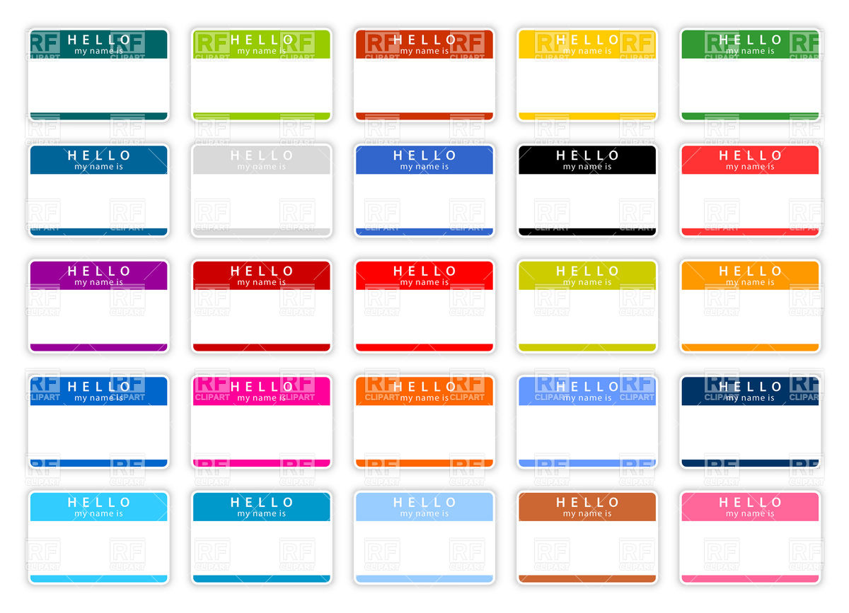 1200x867 Set Of Color Blank Name Tags Vector Image Vector Artwork Of
