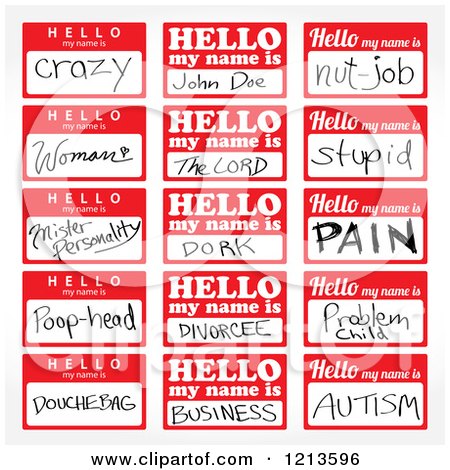 450x470 Clipart Of Hello My Name Is Stickers