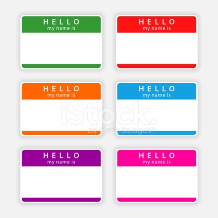 440x440 Color Blank Nametag Hello My Name Is Sticker Tag Label Stock