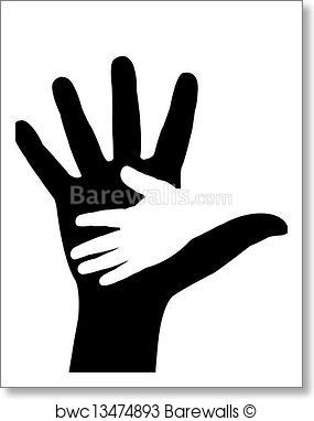 285x382 Art Print Of Helping Hands. Vector Illustration Barewalls