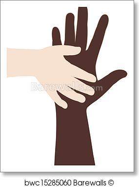 285x382 Art Print Of Two Hands, Helping Hands Vector Barewalls Posters