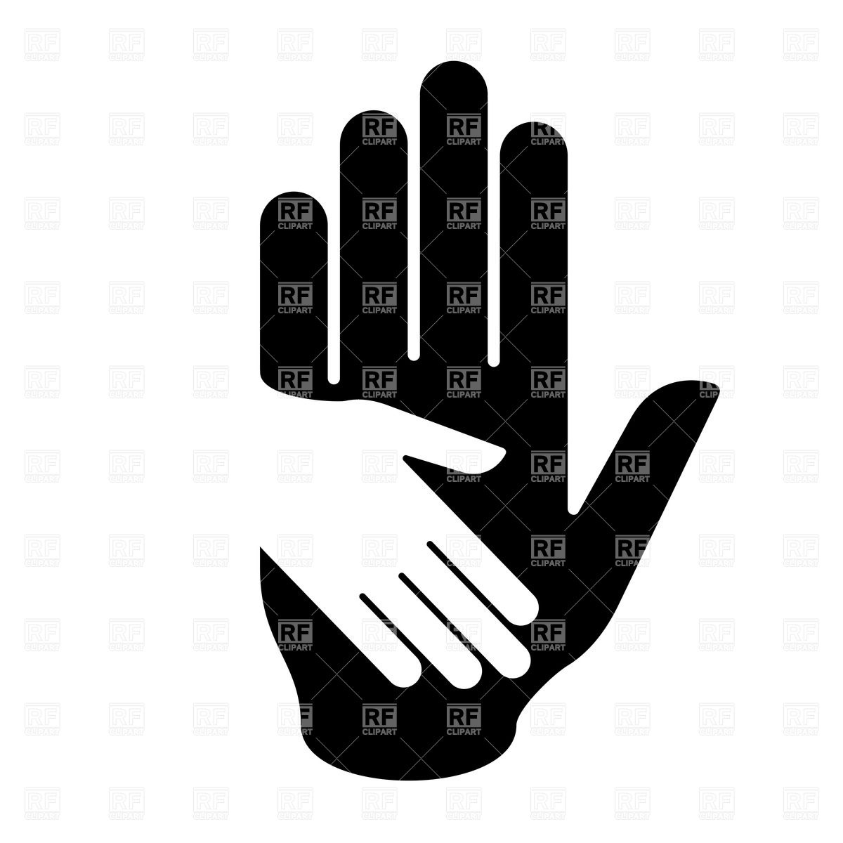 1200x1200 Black And White Illustration Of Helping Hand Vector Image Vector