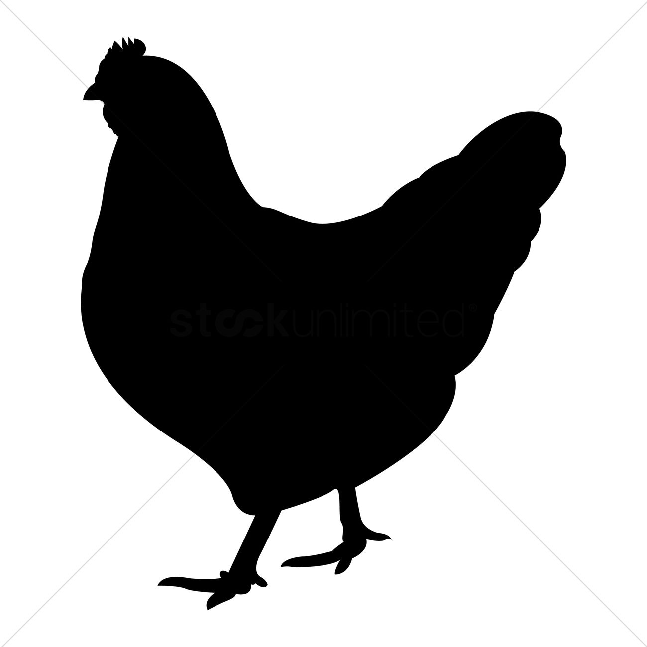 1300x1300 Silhouette Of Hen Vector Image