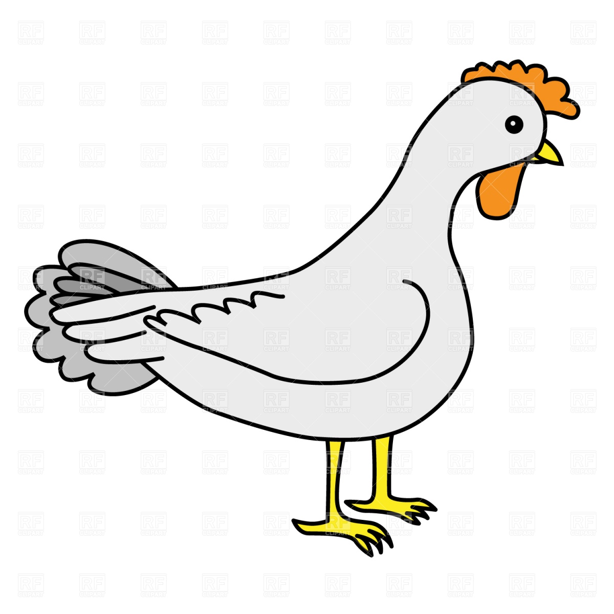 1200x1200 Cartoon Hen Vector Image Vector Artwork Of Plants And Animals