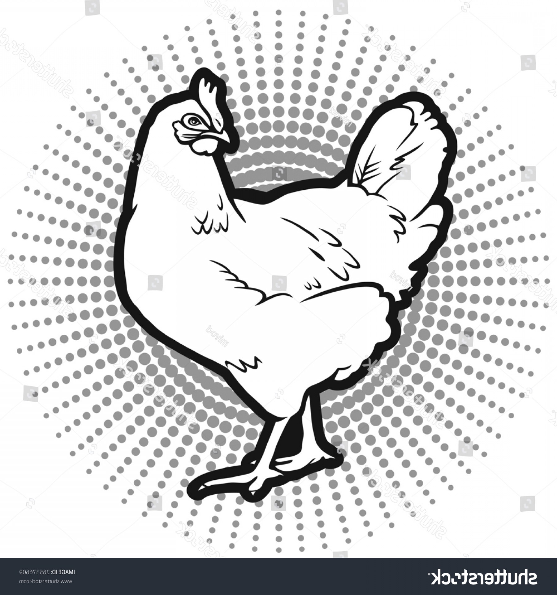 1800x1920 Chicken Hen Vector Black Lines White Createmepink