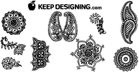 568x294 Indian Henna Designs 123freevectors